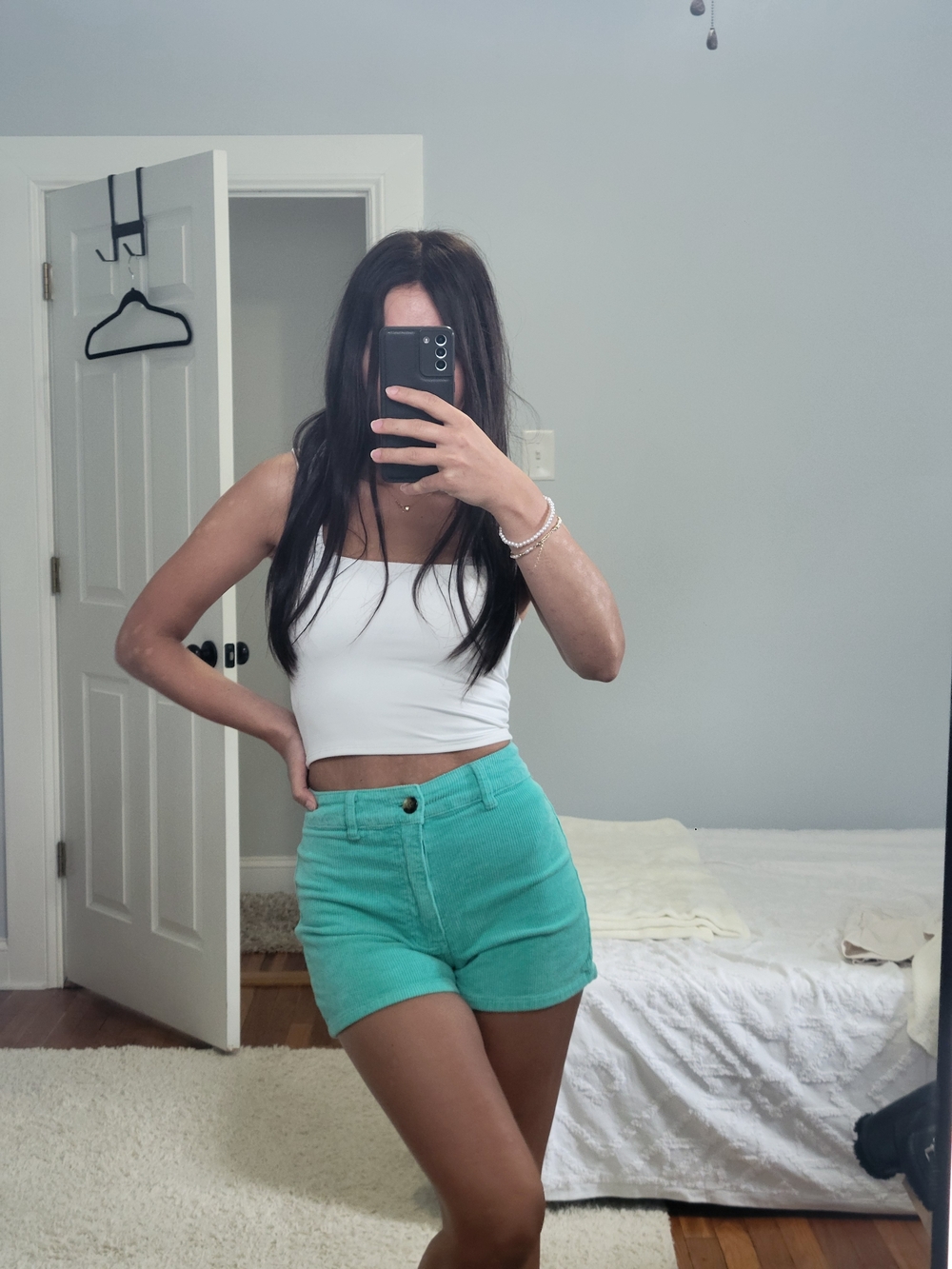 Women’s Teal High-Rise Casual Shorts